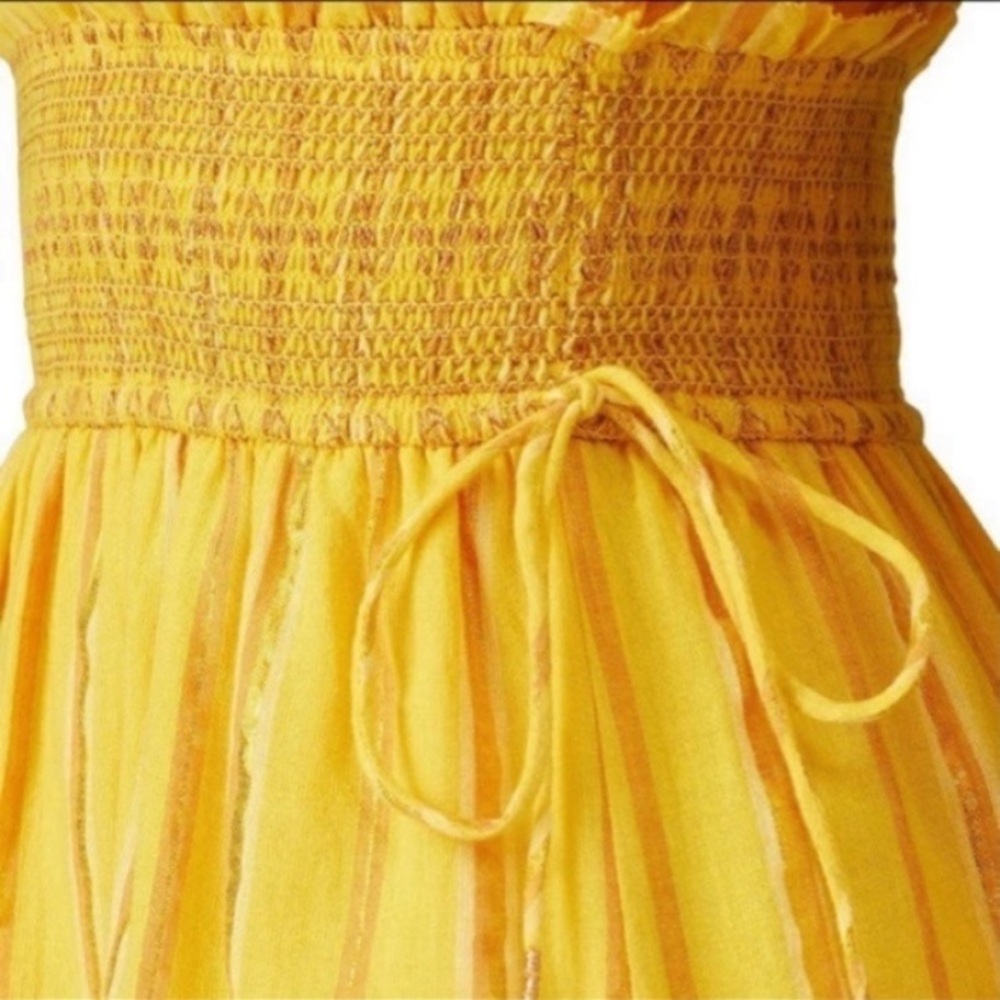 NWT Anthropologie Saylor Boho Yellow Stripe Mini Dress Size XS - Picture 4 of 11